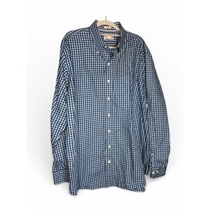 Peter Millar blue checkered plaid button down shirt
